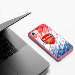 Чехол iPhone 7/8 матовый Арсенал arsenal logo, цвет: 3D-малиновый — фото 2