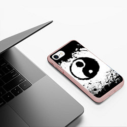 Чехол iPhone 7/8 матовый Инь Янь Гранж, цвет: 3D-светло-розовый — фото 2