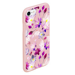 Чехол iPhone 7/8 матовый Цветы Разноцветные Лотосы, цвет: 3D-светло-розовый — фото 2