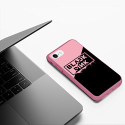 Чехол iPhone 7/8 матовый BLACKPINK BIG LOGO, цвет: 3D-малиновый — фото 2