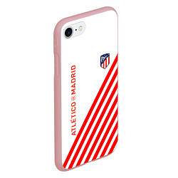 Чехол iPhone 7/8 матовый Atletico madrid красные полосы, цвет: 3D-баблгам — фото 2