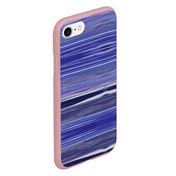 Чехол iPhone 7/8 матовый Абстрактный синий полосатый узор, цвет: 3D-баблгам — фото 2