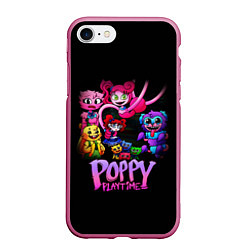 Чехол iPhone 7/8 матовый POPPY PLAYTIME chapter 2 персонажи игры, цвет: 3D-малиновый