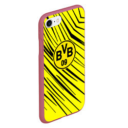 Чехол iPhone 7/8 матовый Borussia боруссия абстрактный фон желтый, цвет: 3D-малиновый — фото 2