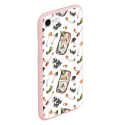 Чехол iPhone 7/8 матовый Узор Грибы и Корзины, цвет: 3D-светло-розовый — фото 2