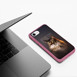 Чехол iPhone 7/8 матовый Maine cat, цвет: 3D-малиновый — фото 2