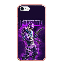 Чехол iPhone 7/8 матовый Fortnite Bronto Скин динозавра Видеоигра, цвет: 3D-светло-розовый