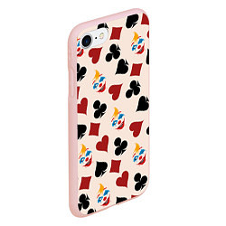 Чехол iPhone 7/8 матовый Джокер карты масть cards joker clown, цвет: 3D-светло-розовый — фото 2