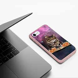 Чехол iPhone 7/8 матовый Космический котёнок диджей Space DJ Cat, цвет: 3D-светло-розовый — фото 2