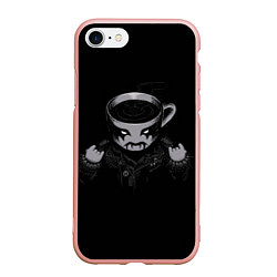 Чехол iPhone 7/8 матовый Black Metal Coffee, цвет: 3D-светло-розовый