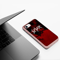 Чехол iPhone 7/8 матовый World Painted Blood - Slayer, цвет: 3D-светло-розовый — фото 2