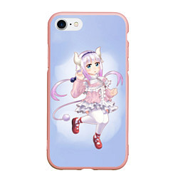 Чехол iPhone 7/8 матовый Kanna Дракорничная госпожи Кобаяси, цвет: 3D-светло-розовый
