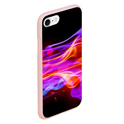 Чехол iPhone 7/8 матовый Abstract colorful waves, цвет: 3D-светло-розовый — фото 2