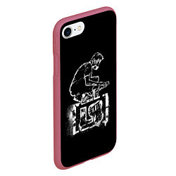 Чехол iPhone 7/8 матовый Linkin Park граффити, цвет: 3D-малиновый — фото 2