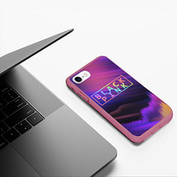 Чехол iPhone 7/8 матовый BLACKPINK COLORS, цвет: 3D-малиновый — фото 2