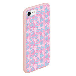 Чехол iPhone 7/8 матовый Паттерн черепов животных, цвет: 3D-светло-розовый — фото 2