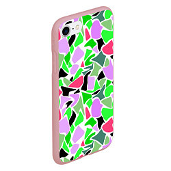 Чехол iPhone 7/8 матовый Abstract pattern green pink spots, цвет: 3D-баблгам — фото 2