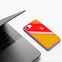 Чехол iPhone 7/8 матовый Монако logo, цвет: 3D-малиновый — фото 2