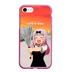 Чехол iPhone 7/8 матовый Love is war Госпожа Кагуя, цвет: 3D-малиновый