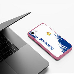 Чехол iPhone 7/8 матовый Реал Мадрид краска, цвет: 3D-малиновый — фото 2