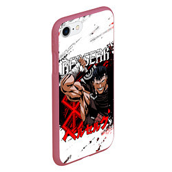 Чехол iPhone 7/8 матовый Генерал Гатс - BERSERK - БЕРСЕРК, цвет: 3D-малиновый — фото 2