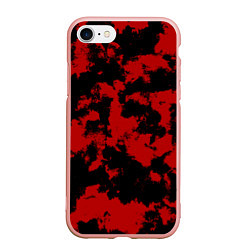 Чехол iPhone 7/8 матовый Черно-красная абстракция, цвет: 3D-светло-розовый