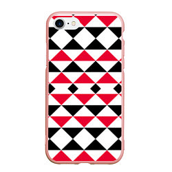 Чехол iPhone 7/8 матовый Geometric shapes triangles, цвет: 3D-светло-розовый