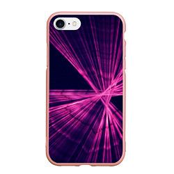 Чехол iPhone 7/8 матовый Неоновое множество лучей - Розовый, цвет: 3D-светло-розовый