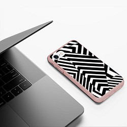 Чехол iPhone 7/8 матовый Минималистический геометрический паттерн, цвет: 3D-светло-розовый — фото 2