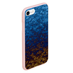 Чехол iPhone 7/8 матовый Marble texture blue brown color, цвет: 3D-светло-розовый — фото 2