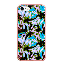 Чехол iPhone 7/8 матовый Абстрактный узор Пятна краски, цвет: 3D-светло-розовый