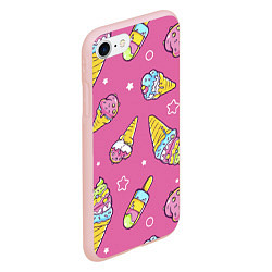 Чехол iPhone 7/8 матовый Разноцветное Мороженое Со Звёздочками, цвет: 3D-светло-розовый — фото 2