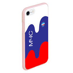 Чехол iPhone 7/8 матовый МЧС - флаг России, цвет: 3D-светло-розовый — фото 2