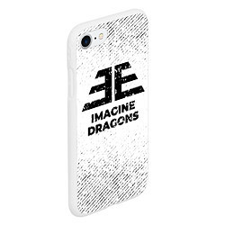 Чехол iPhone 7/8 матовый Imagine Dragons с потертостями на светлом фоне, цвет: 3D-белый — фото 2