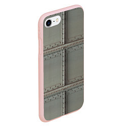 Чехол iPhone 7/8 матовый Стальные плиты с заклёпками, цвет: 3D-светло-розовый — фото 2