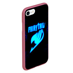 Чехол iPhone 7/8 матовый Хвост феи - синяя текстура, цвет: 3D-малиновый — фото 2