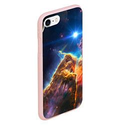 Чехол iPhone 7/8 матовый Бесконечное космическое пространство, цвет: 3D-светло-розовый — фото 2