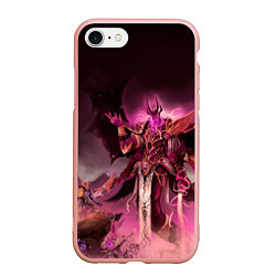 Чехол iPhone 7/8 матовый Демон-Примарх Фулгрим, цвет: 3D-светло-розовый