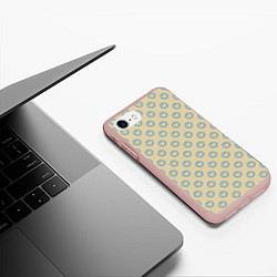Чехол iPhone 7/8 матовый Сердечки на бежевом фоне, цвет: 3D-светло-розовый — фото 2