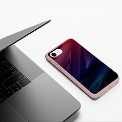 Чехол iPhone 7/8 матовый Geometry violet dark, цвет: 3D-светло-розовый — фото 2