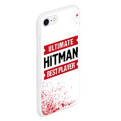 Чехол iPhone 7/8 матовый Hitman: красные таблички Best Player и Ultimate, цвет: 3D-белый — фото 2