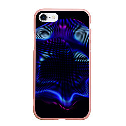 Чехол iPhone 7/8 матовый Неоновый фрактал - абстракция, цвет: 3D-светло-розовый
