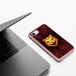 Чехол iPhone 7/8 матовый Stay Wild! Tiger, цвет: 3D-светло-розовый — фото 2