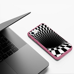 Чехол iPhone 7/8 матовый Портал - оптическая иллюзия, цвет: 3D-малиновый — фото 2