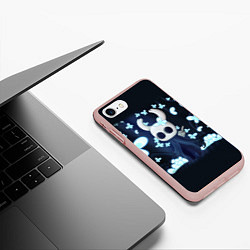 Чехол iPhone 7/8 матовый Hollow Knight бабочки, цвет: 3D-светло-розовый — фото 2