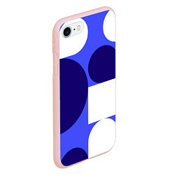 Чехол iPhone 7/8 матовый Абстрактный набор геометрических фигур - Синий фон, цвет: 3D-светло-розовый — фото 2