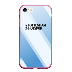 Чехол iPhone 7/8 матовый Tottenham hotspur Голубые полосы, цвет: 3D-малиновый