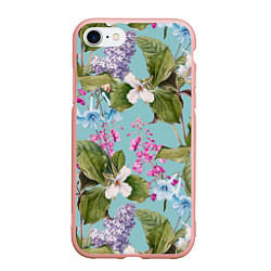 Чехол iPhone 7/8 матовый Цветы Цветущая Сирень, цвет: 3D-светло-розовый