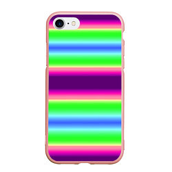 Чехол iPhone 7/8 матовый Яркие разноцветные размытые полосы, цвет: 3D-светло-розовый