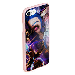 Чехол iPhone 7/8 матовый Jinx Arcane коллаж, цвет: 3D-светло-розовый — фото 2